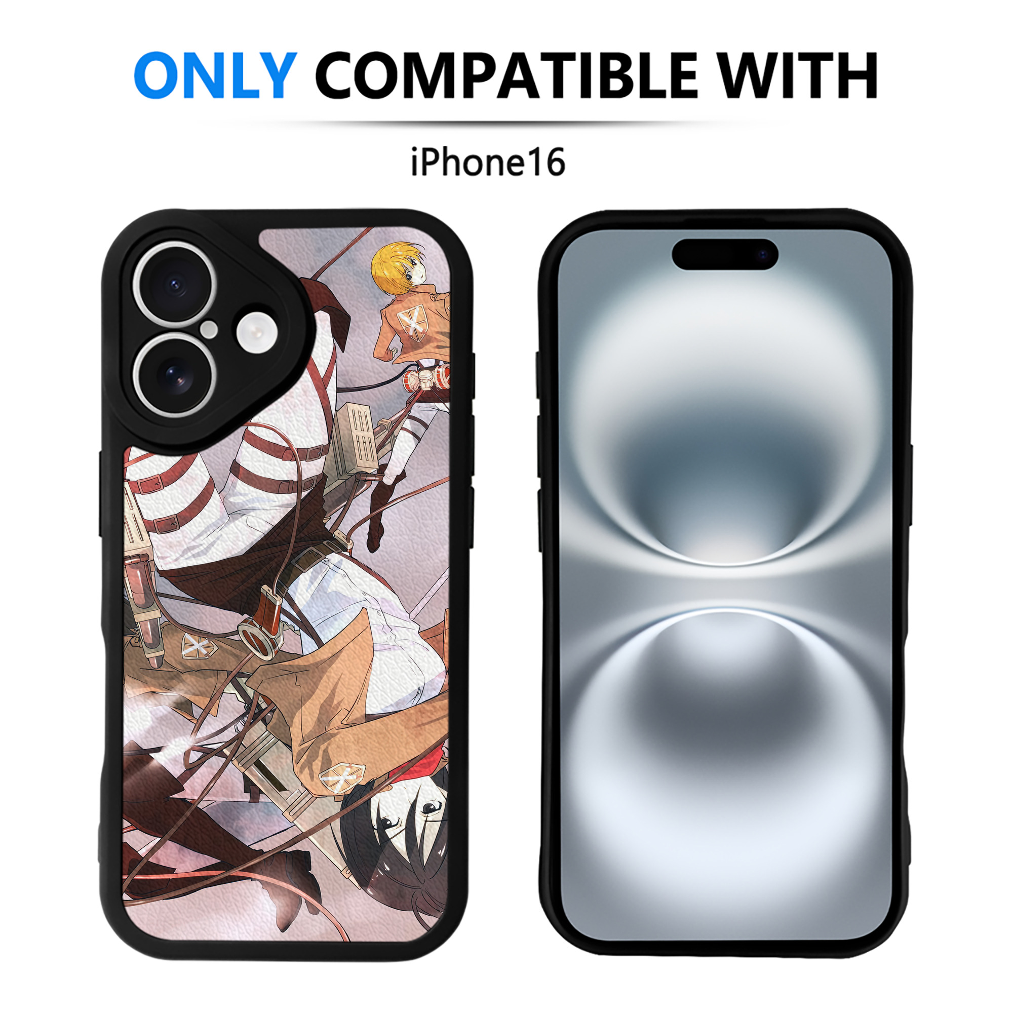 （画像用） 進撃の巨人 Attack on Titan 【iPhone 16シリーズ対応】シリコンスマホケース（レザー調） 材質：シリコン